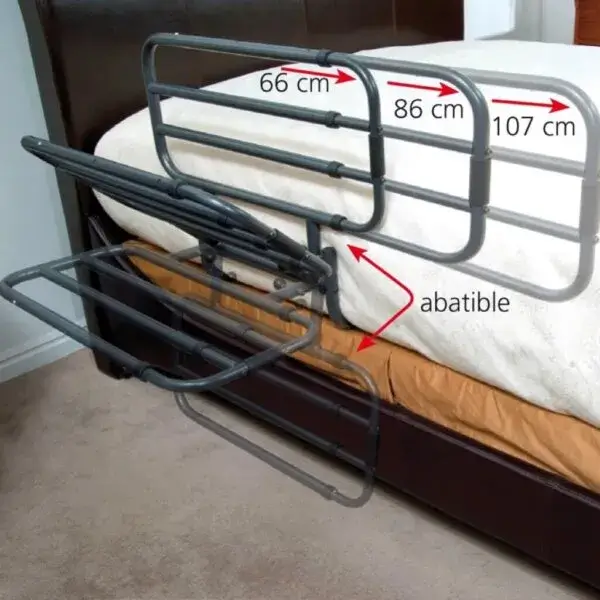 Barandilla para cama Pivot Rail en la cama abatiendose