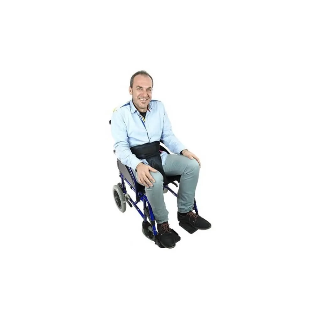 Cinturón con perineal para silla de ruedas con cierre textil